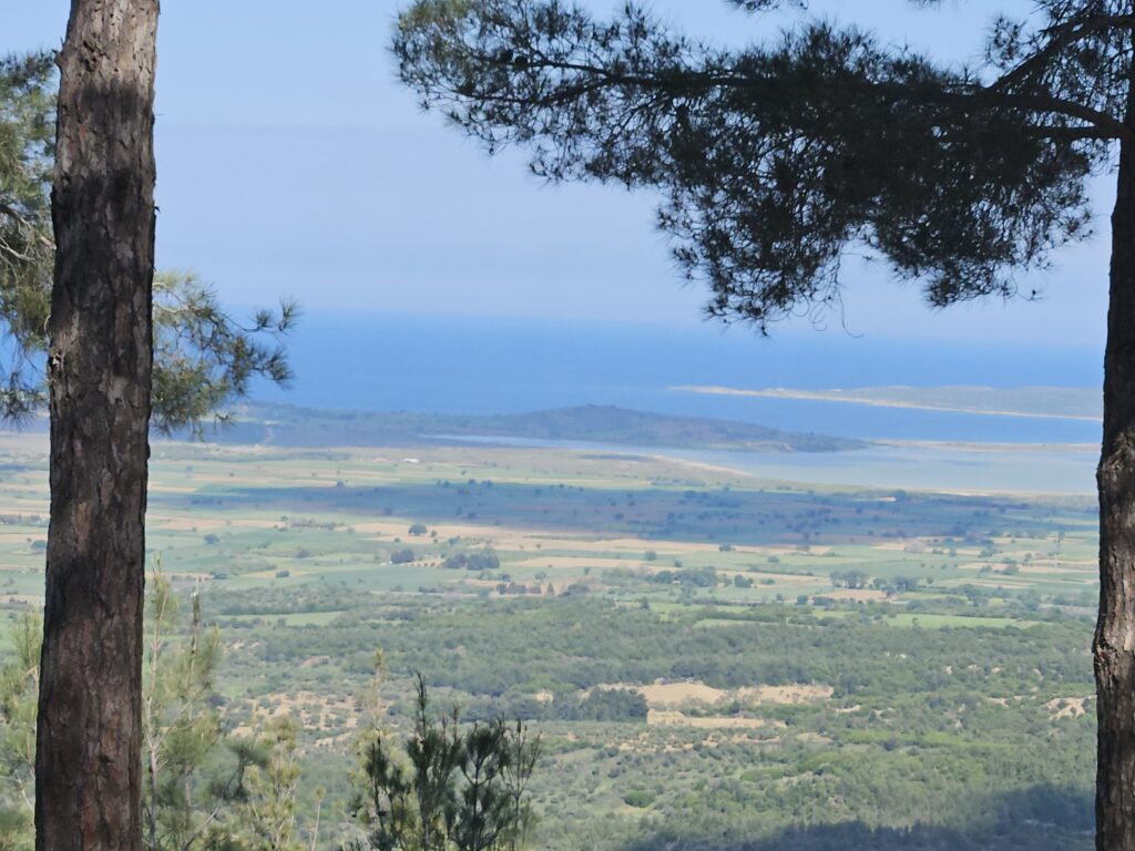 View across Gallipoli Peninsula landscape from elevated position